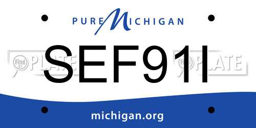 SEF91I Michigan License Plate