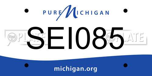 SEI085 Michigan License Plate