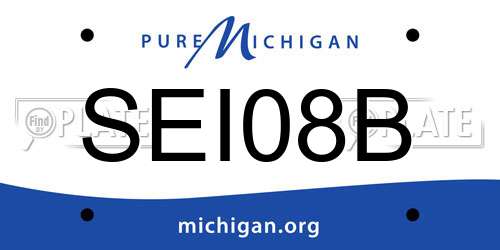 SEI08B Michigan License Plate