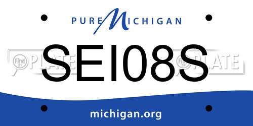 SEI08S Michigan License Plate