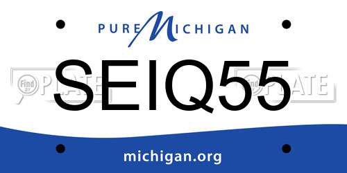 SEIQ55 Michigan License Plate