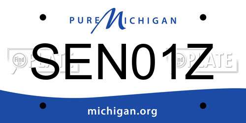 SEN01Z Michigan License Plate
