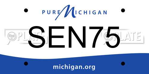 SEN75 Michigan License Plate