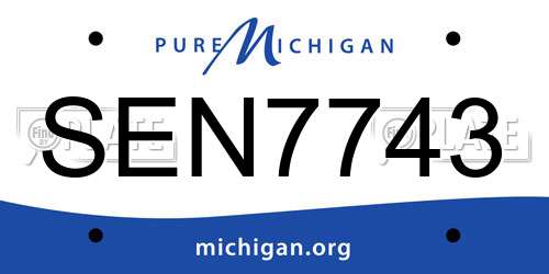 SEN7743 Michigan License Plate