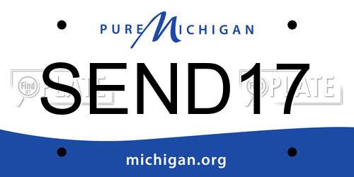 SEND17 Michigan License Plate