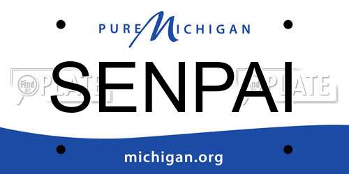 SENPAI Michigan License Plate