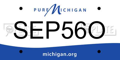 SEP56O Michigan License Plate