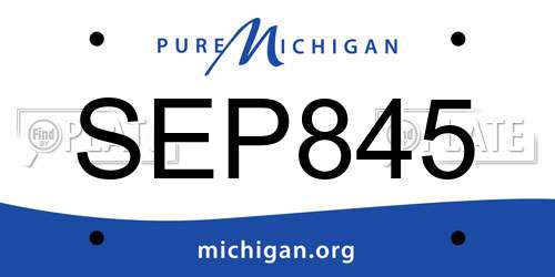 SEP845 Michigan License Plate