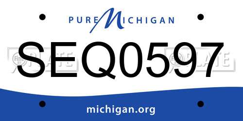 SEQ0597 Michigan License Plate