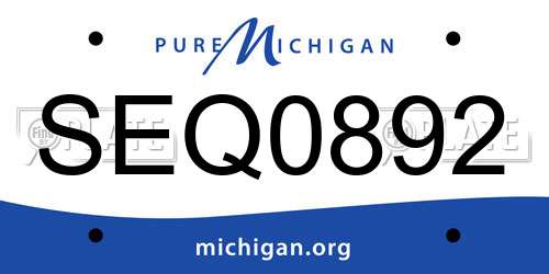 SEQ0892 Michigan License Plate