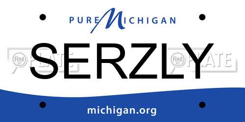 SERZLY Michigan License Plate
