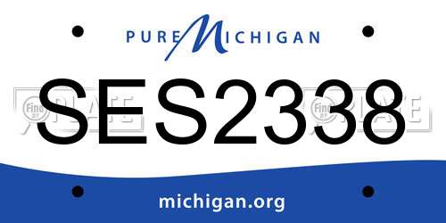 SES2338 Michigan License Plate