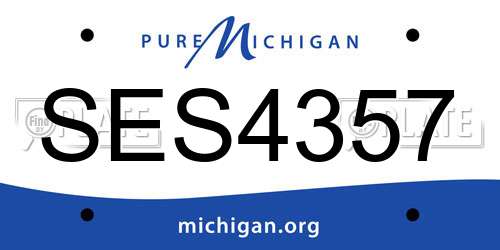 SES4357 Michigan License Plate