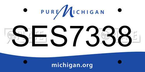 SES7338 Michigan License Plate