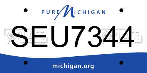 SEU7344 Michigan License Plate