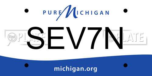 SEV7N Michigan License Plate
