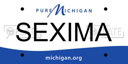 SEXIMA Michigan License Plate