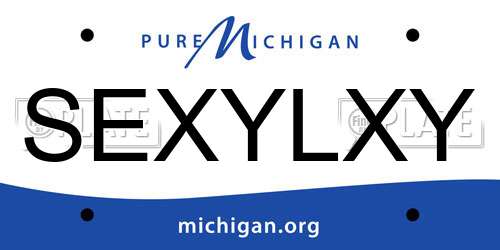 SEXYLXY Michigan License Plate
