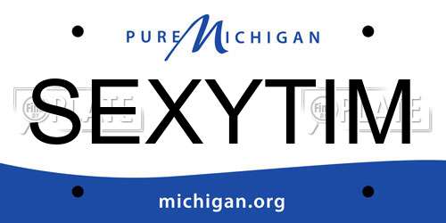 SEXYTIM Michigan License Plate