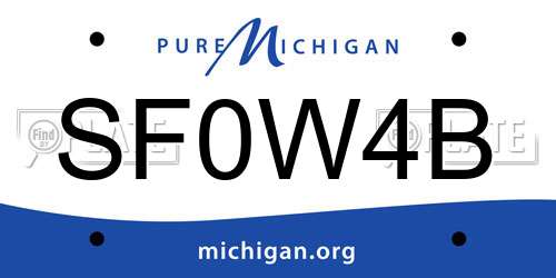 SF0W4B Michigan License Plate