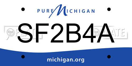 SF2B4A Michigan License Plate