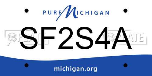 SF2S4A Michigan License Plate