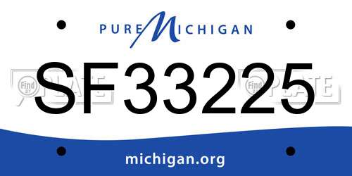 SF33225 Michigan License Plate