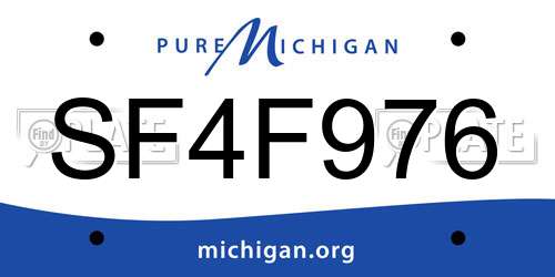 SF4F976 Michigan License Plate