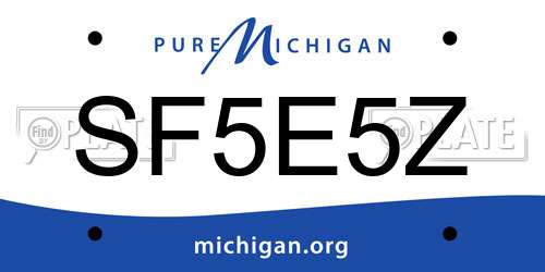 SF5E5Z Michigan License Plate