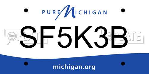 SF5K3B Michigan License Plate