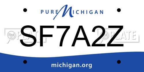 SF7A2Z Michigan License Plate