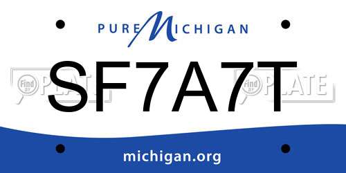 SF7A7T Michigan License Plate