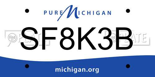 SF8K3B Michigan License Plate