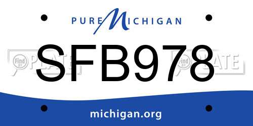 SFB978 Michigan License Plate