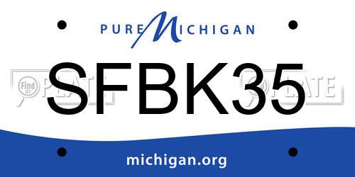 SFBK35 Michigan License Plate