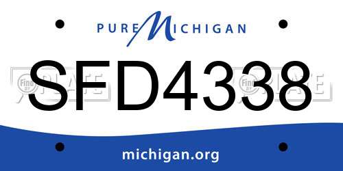 SFD4338 Michigan License Plate