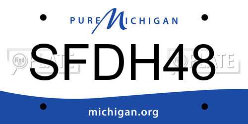 SFDH48 Michigan License Plate