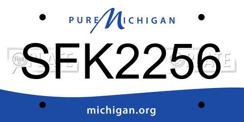 SFK2256 Michigan License Plate