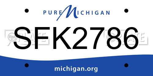 SFK2786 Michigan License Plate