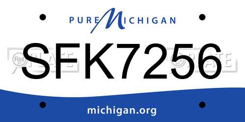 SFK7256 Michigan License Plate