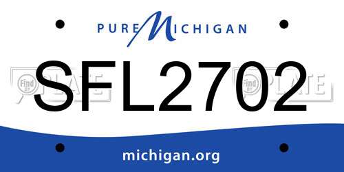 SFL2702 Michigan License Plate