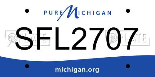 SFL2707 Michigan License Plate