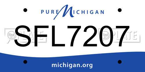 SFL7207 Michigan License Plate