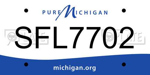 SFL7702 Michigan License Plate