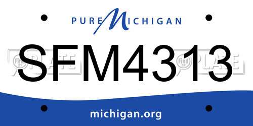 SFM4313 Michigan License Plate