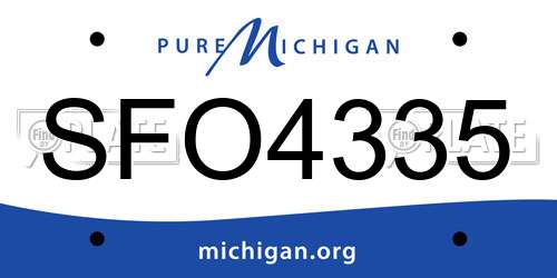 SFO4335 Michigan License Plate