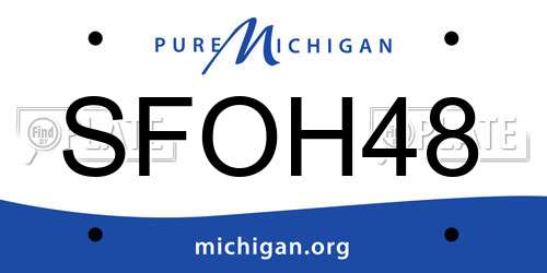 SFOH48 Michigan License Plate