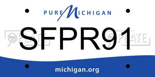SFPR91 Michigan License Plate