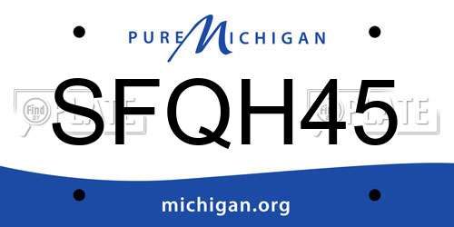 SFQH45 Michigan License Plate