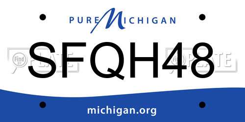 SFQH48 Michigan License Plate